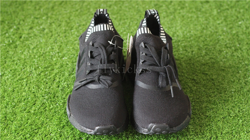 Real Boost Adidas NMD R1 Primeknit Blackout Triple Black